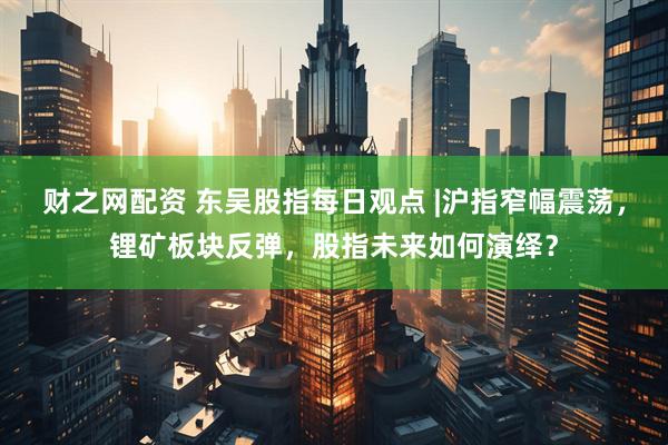 财之网配资 东吴股指每日观点 |沪指窄幅震荡，锂矿板块反弹，股指未来如何演绎？