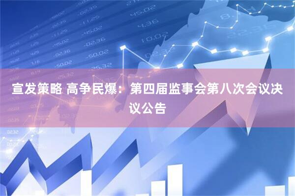 宣发策略 高争民爆：第四届监事会第八次会议决议公告